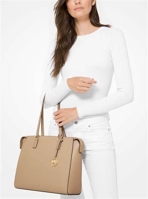 michael kors sullivan large saffiano leather tote bag|megan large saffiano leather tote.